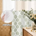 thumbnail image 3 of No Hook Shower Curtain, Sage Green Geometric Shower Curtains for Bathroom with See Through Top Window, Moroccan Chic Abstract Plaid Art Waterproof & Washable Bath Curtain Small Stall 36"x78", 3 of 9
