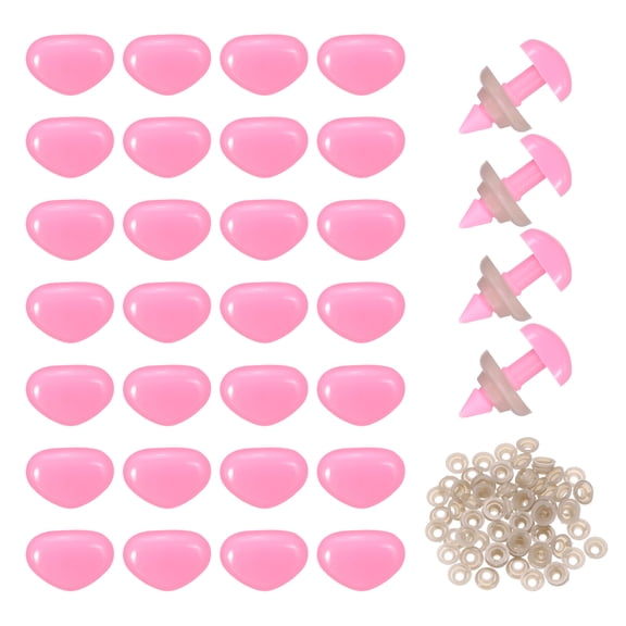 100set 14mm Large Plastic Triangle Safety Noses Pink with Washer for Crochet Stuffed Animal Doll Craft Puppet Plush Toy Bear