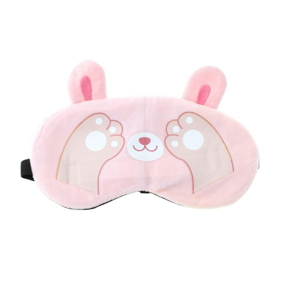 Unique Bargains 1 Pc Cartoon Cat Paw Eye Mask for Home Pink Fleece