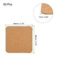 thumbnail image 2 of 50pcs Self Adhesive Cork Coasters 3.1"x 3.1"x 0.04" Cork Mats Cork Backing Sheets, Square Rounded Corner, 2 of 5
