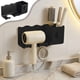 thumbnail image 1 of Organizador de herramientas para el cabello de pared sin taladro | Cesta de baño para secador, plancha y cepillos | Plástico ABS, impermeable, adhesivo y con tornillos, 1 of 6