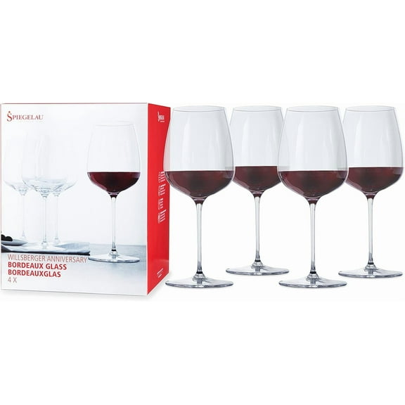 Spiegelau Willsberger Champagne Wine Glasses, Set of 4, European-Made Lead-Free Crystal, Classic Stemmed, Dishwasher Safe, Professional Quality Wine Glass Gift Set, 8.5 oz