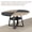 Wood color + black with grain, variant on Round Farmhouse Dining Table 47" with Built-In Storage Shelf, Modern Metal Pedestal Base Kitchen Table for 4–6 People, Space-Saving Accent Table for Apartment, Dining Room – Gray