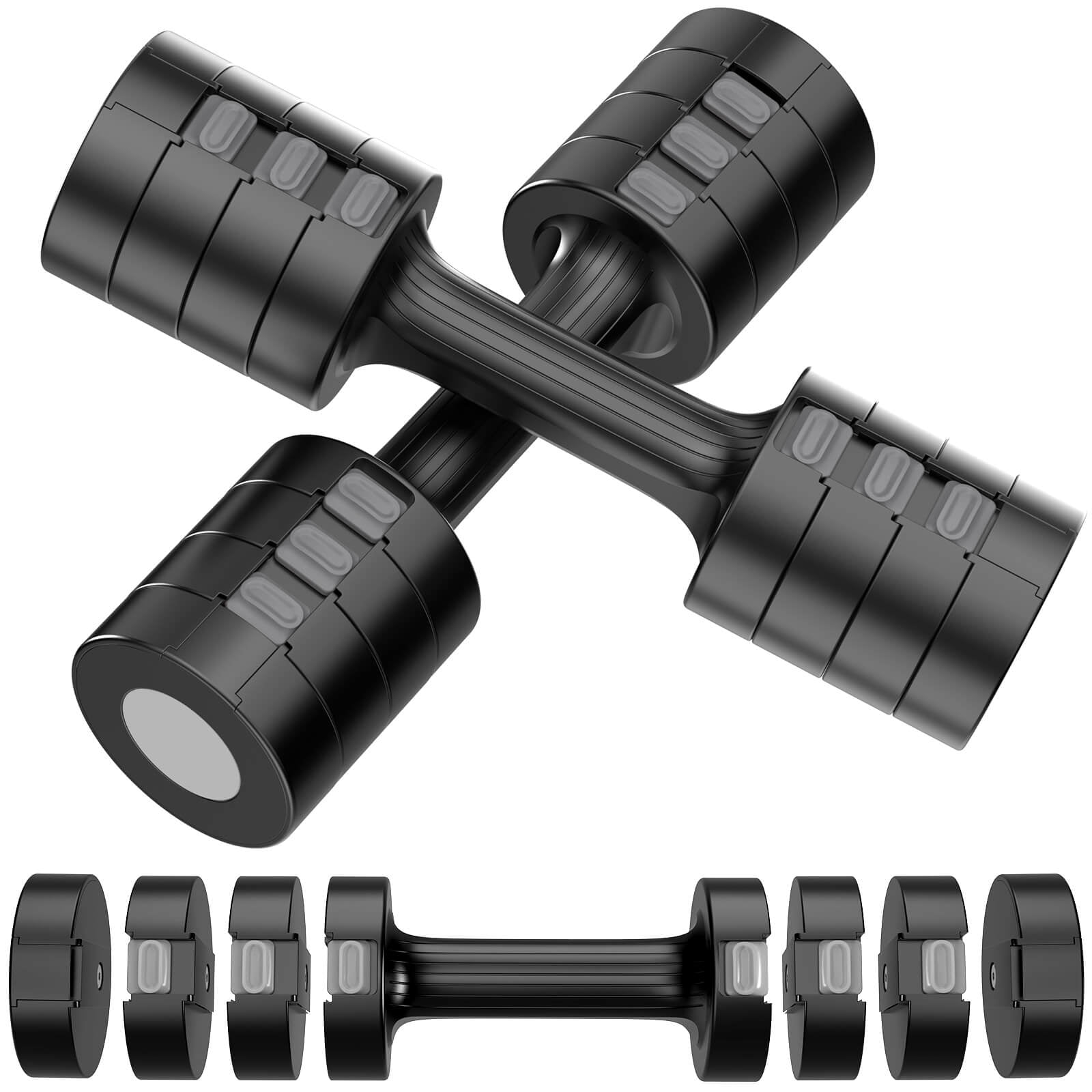 Adjustable Dumbbells Set, Hand Weights Set with 4 Adjustable Weights