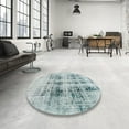 thumbnail image 3 of Ahgly Company Indoor Round Abstract Light Steel Blue Abstract Area Rugs, 5' Round, 3 of 6