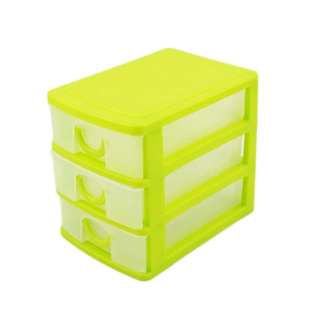 2/3 Layers Plastic Drawer Type Makeup Storage Box Desk Sundries
