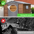 thumbnail image 5 of 8×8FT Outdoor Storage Shed, Iron-Wood Combination Tool Shed with Side Window and Lockable Door, Weather-Resistant Garden Shed with Slooping Roof and Air Vent for Patio Lawn, 5 of 9