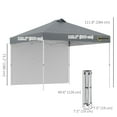 thumbnail image 3 of Outsunny 10' x 10' Pop Up Canopy Tent with Sidewall and Bag, Grey, 3 of 10