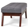 thumbnail image 2 of Allora Mid Century Faux Leather Upholstered Ottoman in Stone Gray, 2 of 5