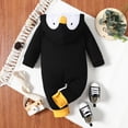 thumbnail image 3 of WIBACKER Newborn Baby Boy Girl Cartoon Penguin Hooded Jumpsuit Infant One Piece Onesie Long Romper, 3 of 8