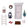 thumbnail image 4 of 10x puerta de madera de decoración en miniatura, escalera, tapete de puerta de cubo, zapatos, lámpara de aceite, corona, para decoración de accesorios Hugo Juguetes en miniatura para casa de muñecas, 4 of 7