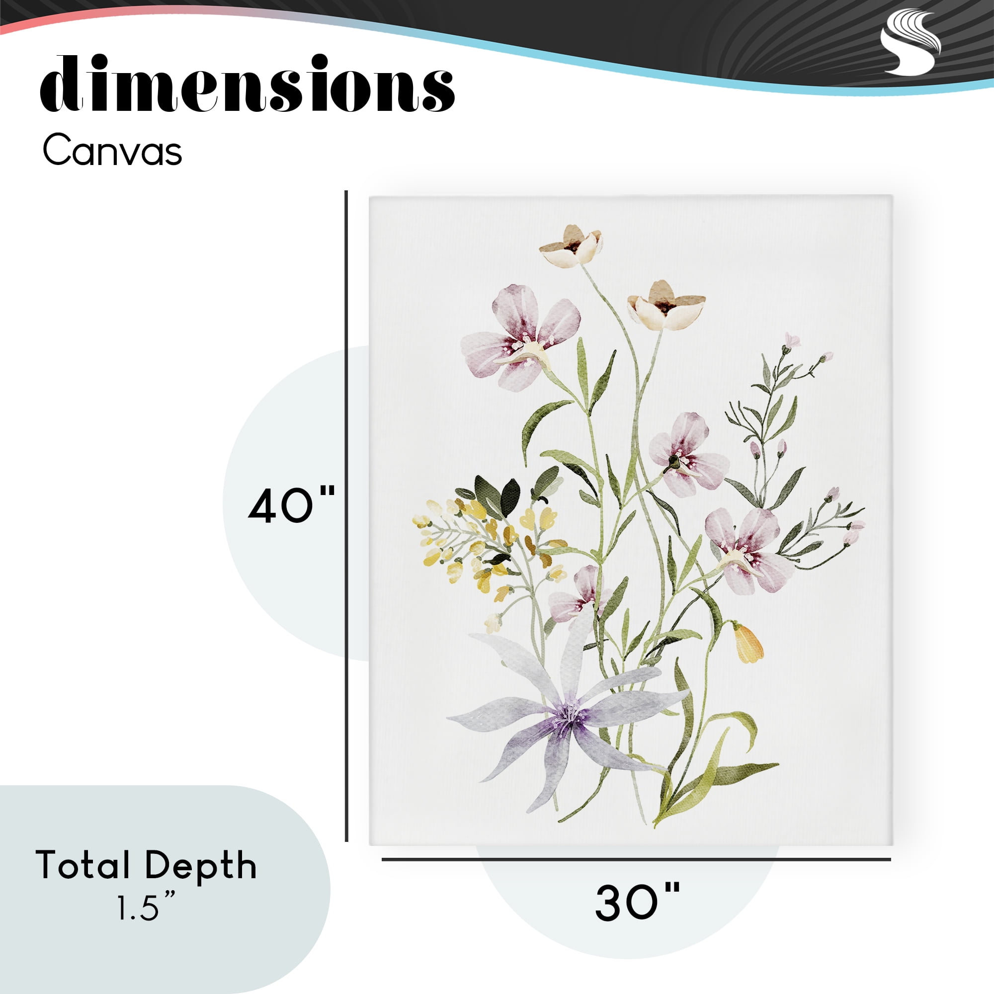 Floral Foliage Bundle Canvas Wall Art, design by Lettered and Lined