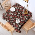 thumbnail image 2 of Brown Skull Rose Pattern Square Tablecloth,Waterproof Square Table Cover,Wipeable Spillproof Washable Table Cover for Home Kitchen Party Decor 60"x60"(152x152cm), 2 of 6
