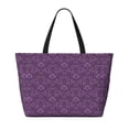 thumbnail image 2 of Balery Retro Florals Purple Beach Travel Bag - Water-Resistant, Large Capacity Lightweight Tote with 7 Pockets for Women and Men - Perfect for Beach, Pool, Gym, and Travel, 2 of 7
