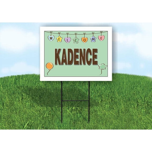 KADENCE WELCOME BABY GREEN  18 in x 24 in Yard Sign Road Sign with Stand