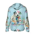 thumbnail image 3 of Uemuo A Funny Little Dalmatian Puppy Pattern Women's Full Zip UPF 50+ Sun Protection Hoodie Jacket Long Sleeve Sun Shirt Hiking Outdoor Performance with Pockets-Large, 3 of 9
