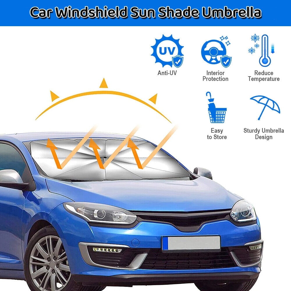 Windshield Sun Shade for Car, Car Window Shade, Foldable Car Umbrella Sunshade Cover Car Front Window, Blocks UV Rays Sun Visor Protector Sunshade for Interior Protection, Car Accessories (55"x31")