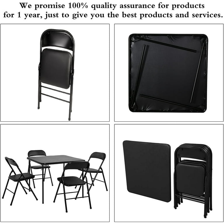 Javlergo 5-Piece Party Foldable Playing Table and Chair Set Javlergo 5-Piece Party Foldable Playing Table and Chair Set