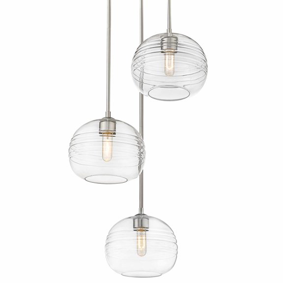 3 Light Pendant Frame Finish Brushed Nickel