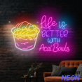 thumbnail image 3 of Handmadetneonsign Life Is Better With Acai Bowls Neon Sign, Acai Wall Art, Acai Fruit Wall Decor 044474, 3 of 5