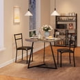 thumbnail image 1 of 3 - piece round dining mesa set para 2 in gray, includes a kitchen mesa y 2 forrado sillas, ideal para para kitchens y small apartments, 1 of 9