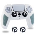 thumbnail image 1 of JM Para controlador PS5, funda de goma protectora de silicona antideslizante con agarre de piel bonita, blanco y gris JM JM, 1 of 5