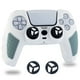 thumbnail image 1 of Para controlador PS5, funda de goma protectora de silicona antideslizante con agarre de piel bonita, blanco y gris, 1 of 5