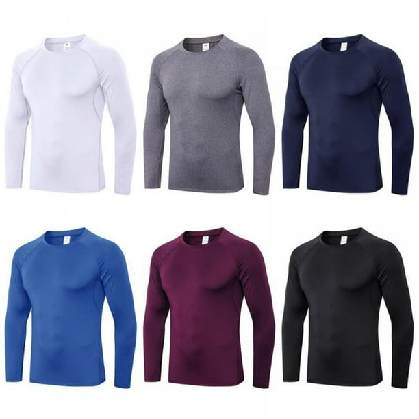 Men's Long Sleeve Moisture Wicking Athletic Shirts Fitness