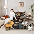 thumbnail image 4 of Homewish Vintage Flowers 3-Piece Full Size Comforter Sets For Kids Teens Adults,Chic Floral Blossoms Bedding Comforter Set,Retro Exotic Style Lightweight Bedding Sets, 4 of 8