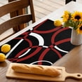 thumbnail image 3 of Placemats Set of 6, Red Black Geometric Circle Place Mats Modern Abstract Lines Tablemats Washable Placemat Table Decoration for Kitchen Table Dinner Party Home Decor Indoor Outdoor 13x19 Inch, 3 of 9