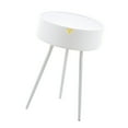 thumbnail image 1 of veasfak Table d'Appoint Ronde Moderne Lisse Petite Table d'Appoint pour Chambre Bureau Déco Maison Blanc, 1 of 9