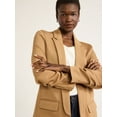 thumbnail image 4 of Scoop Women's and Women’s Plus Relaxed Ultimate ScubaKnit Blazer with Scrunch Sleeves, Sizes XS-4X, 4 of 5