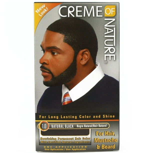 Creme Of Nature Gel Men Hair Color Mustache Kit Natural Black, Pack of