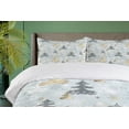 thumbnail image 4 of Ambesonne Nature Duvet Cover Set, Retro Soft Pine Tree, King, Blue Grey and Dark Mustard, 4 of 6
