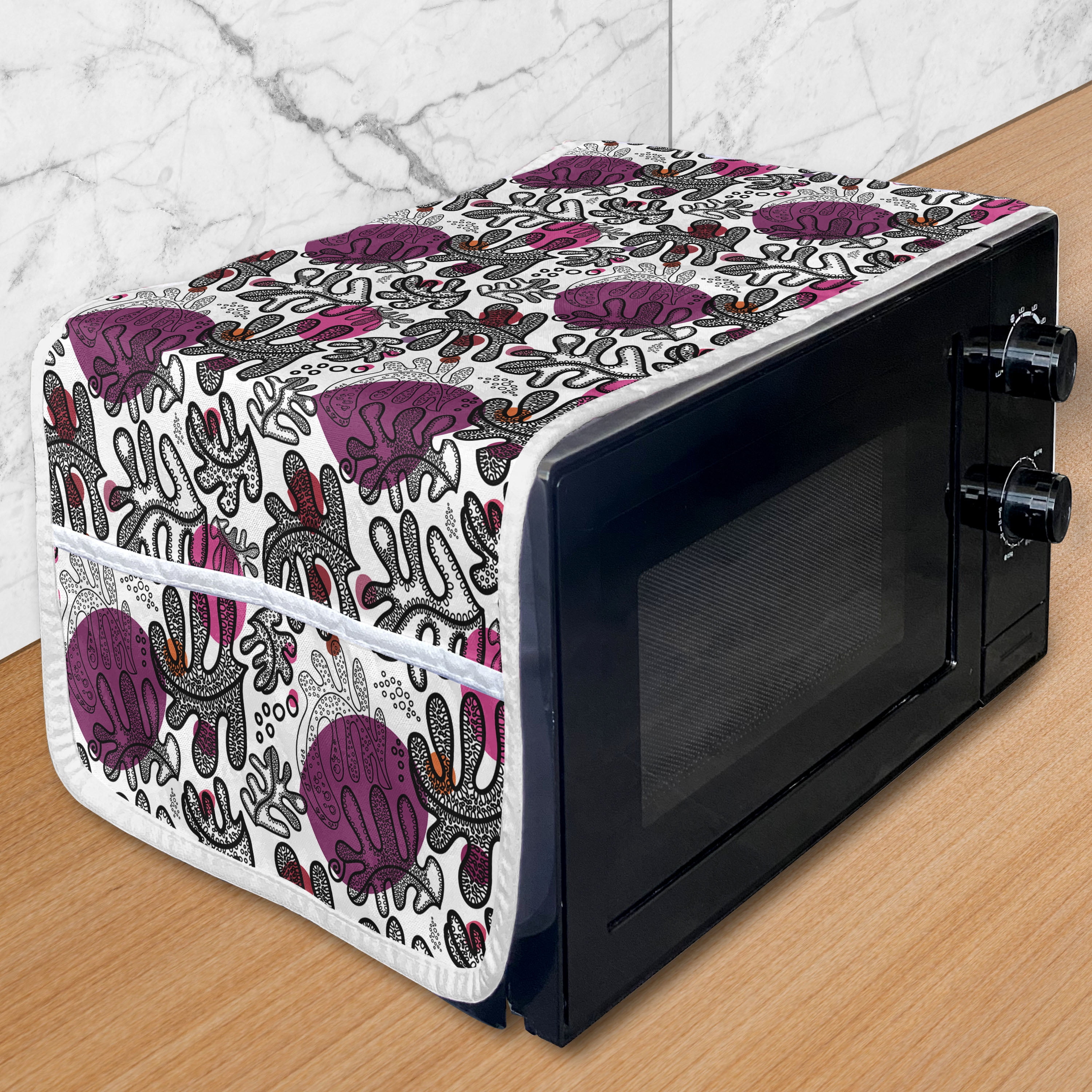 Hipster Microwave Oven Cover, Abstract Concept Colorful Asymmetric ...