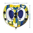 thumbnail image 4 of AquaPro Heavy Duty Nylon Deck Style Towable 2 Person Rider, Yellow & Blue, 4 of 6