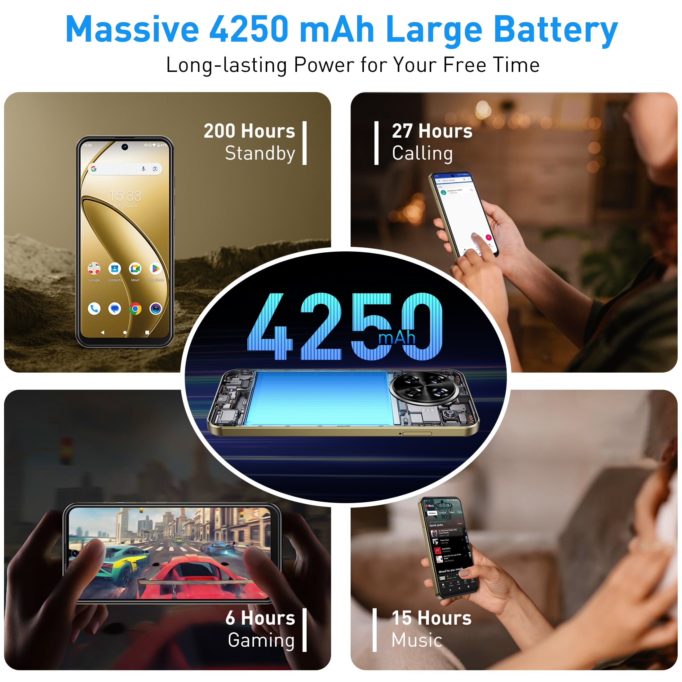 XGODY 4G Only T-Mobile Unlocked Cell Phones, 64GB Unlocked Android Phones, 6.528" Smartphone, 4250mAh Battery, 13MP & 8MP Camera, Beige