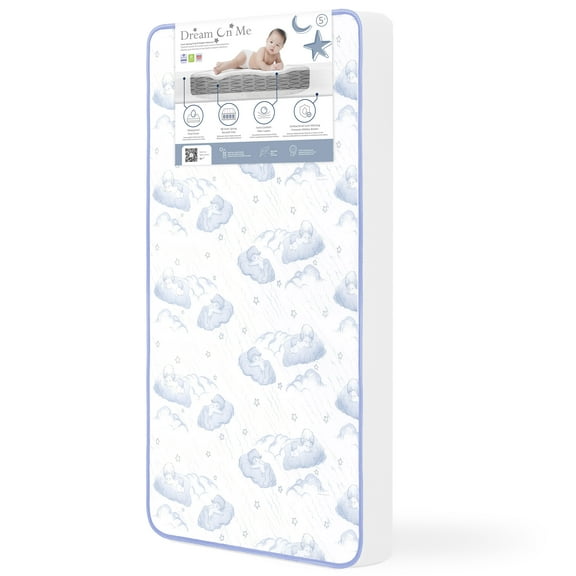 Dream on Me 2-In-1 Breathable Sweet Dreams 6” 88 Coil Crib & Toddler Innerspring Mattress