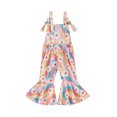 thumbnail image 2 of Douhoow Toddler Baby Girl Floral Jumpsuits Romper Baby Daisy Print Overalls Straps Bell Bottom Flare Pants, 2 of 9