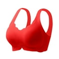 thumbnail image 1 of Abcnature Plus Size Bras for Women Plus Size Solid Wave Lace Wireless Soft Support Together Daily Bras, 1 of 3