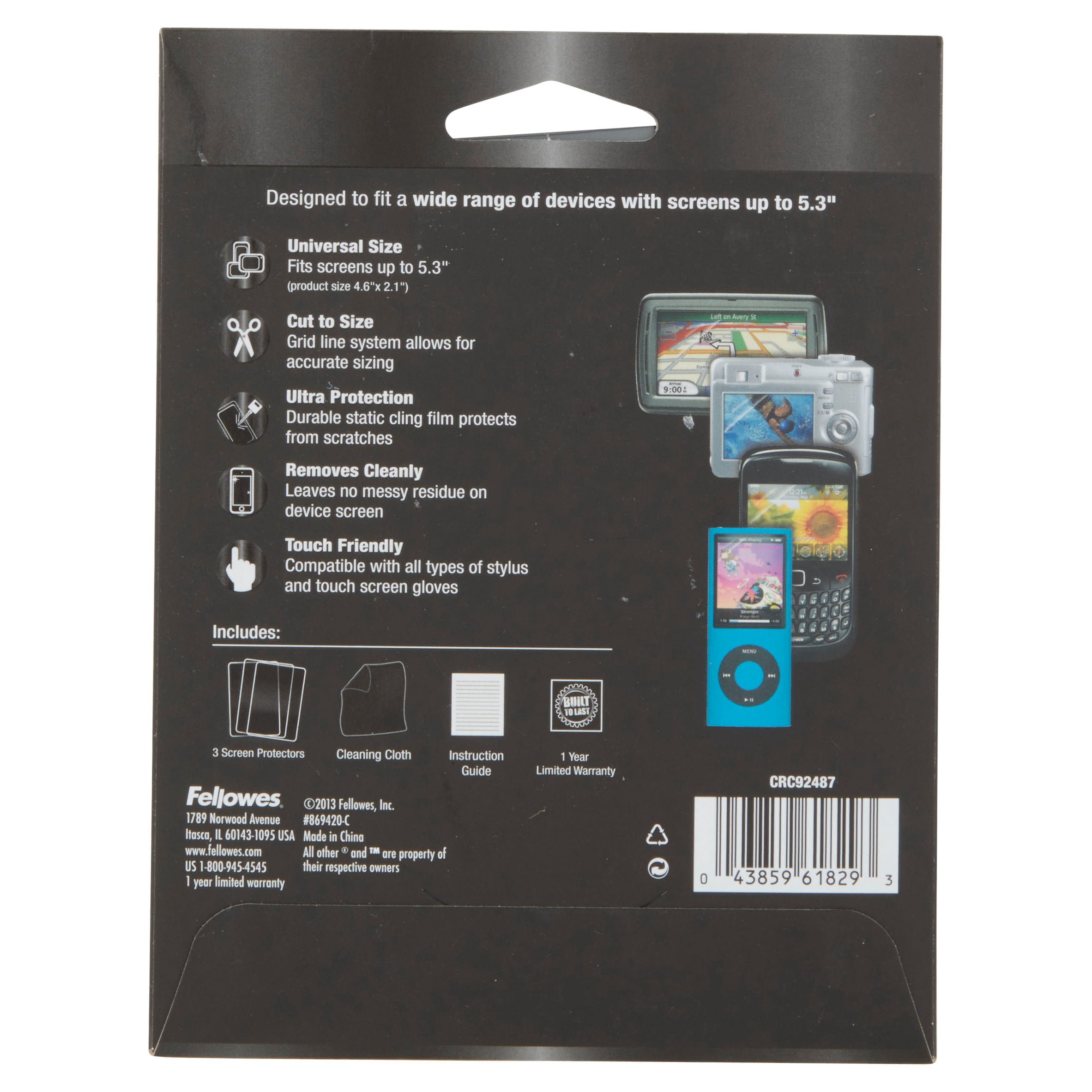 Universal Screen Protector, 3-Pk