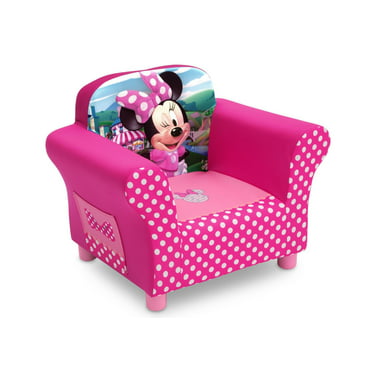 Delta Children Kids Minnie Mouse, Minnie Mouse Upholstered Chair With Ottoman Storage
