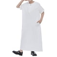 thumbnail image 6 of KAUOD Boys Short Sleeve Muslim Thobes 𝐈slamic Kids Half Zipper Eid Traditional Prayer Kaftan Thobes Toddler Abaya Clothes, 6 of 7
