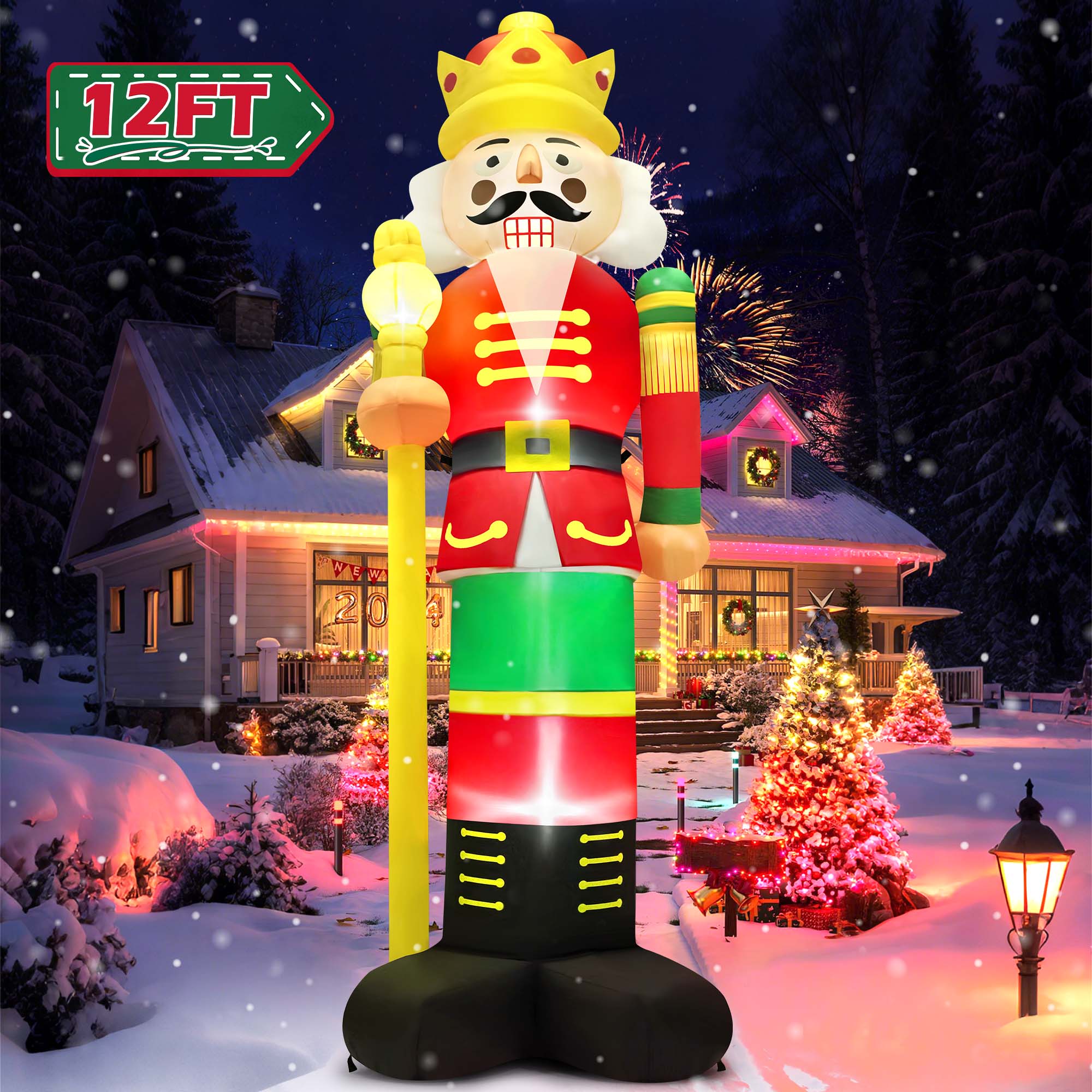 Yexmas 12 Ft. Inflatable Nutcracker Soldier With LED Lights photo 1