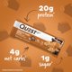 thumbnail image 2 of Chocolate Chip Dough Cookie Protein Bars, 21g Protein, 1g Sugar, 4g Net Carb, Gluten Free, Keto Friendy, 12 Count, 2 of 5
