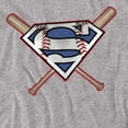 thumbnail image 2 of Superman T-Shirt Crossed Bats Unisex Graphic Tee For Men & Women, 2 of 7