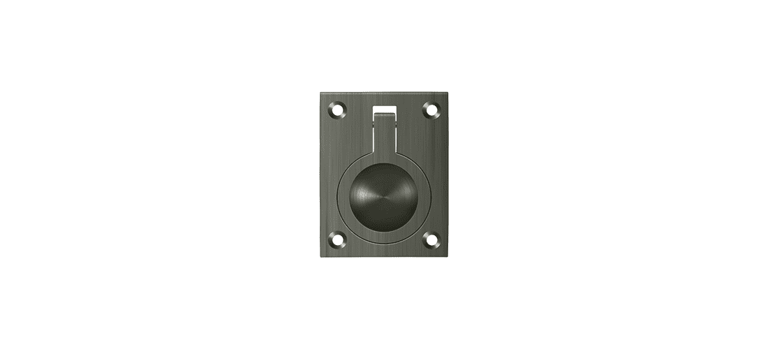 Deltana FRP25U15A 2 1/2-Inch x 1 7/8-Inch Solid Brass Flush Ring Pull