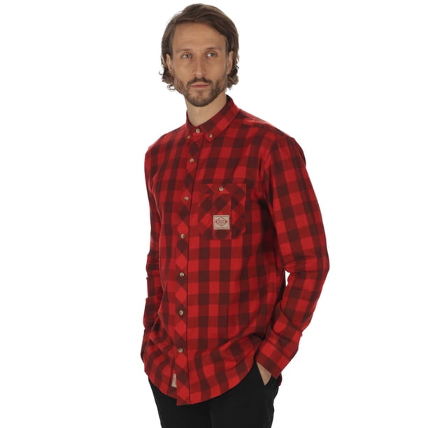 Regatta - Camisa de manga larga modelo Loman para hombre (Rojo)