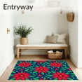 thumbnail image 3 of ODIKA 6'x9' Machine Washable Non-Slip Area Rug, Christmas Poinsettia Floral Doormat Seasonal Botanical Entry High Traffic Rug, Red, 504075, 3 of 7