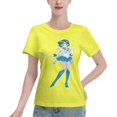 thumbnail image 1 of T-Shirt Basique à Manches Courtes pour Femmes Sailor Moon Mizuno Ami, 1 of 6